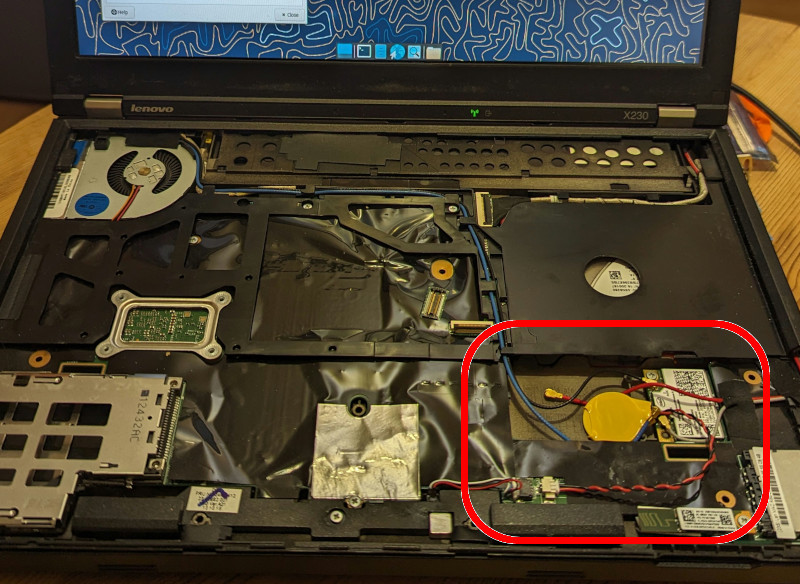 Lenovo Thinkpad X230 Wi-Fi and CMOS battery replacement