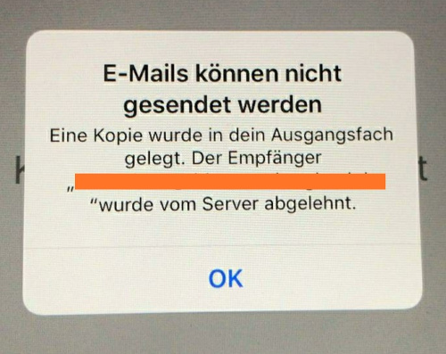 Apple iOS Email Fehler